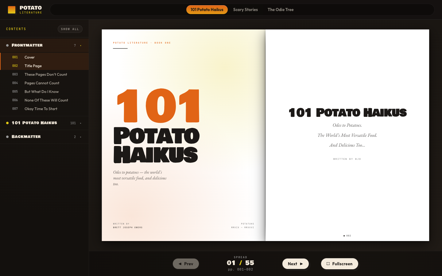 homepage.png — The Literature Site Knows What It Is For